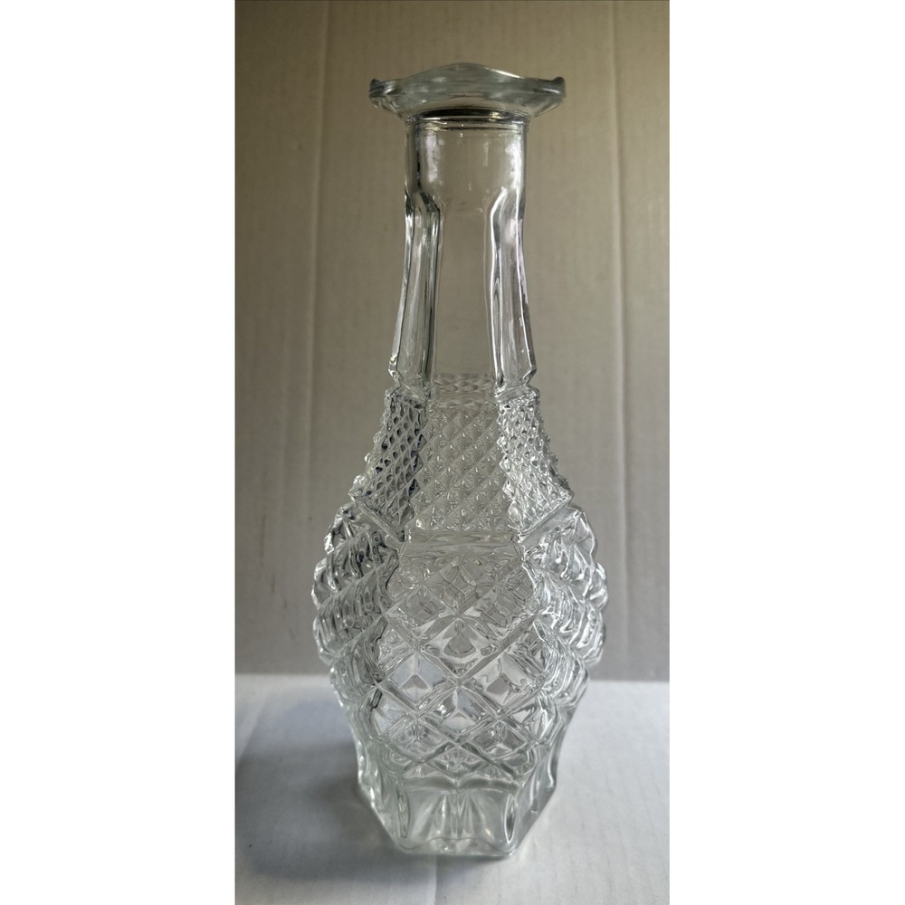 Vtg‎ Anchor Hocking Wexford Pattern Glass Decanter NO STOPPER